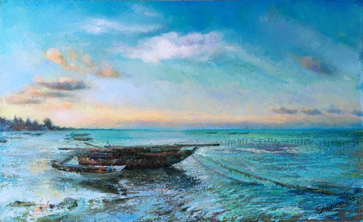 Evening And The Sea By Helen Shukina, 26 X 16, Artwork For Sale On Artfinder
