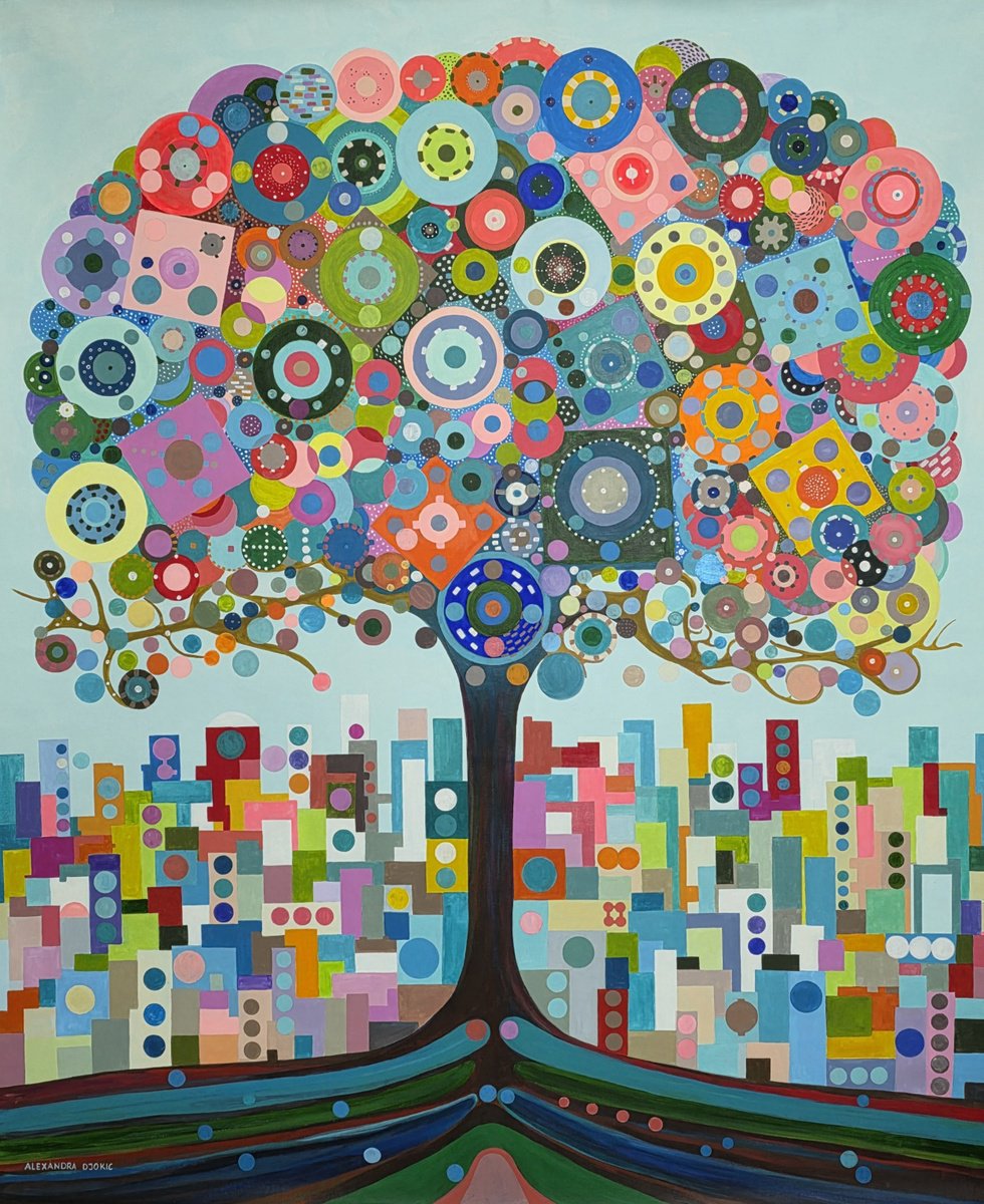 Mosaic Tree By Alexandra Djokic, 63 X 71, Artwork For Sale On Artfinder