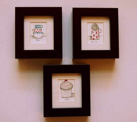 Framed Tea for Three (miniature)..