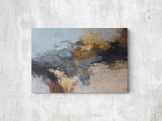 "Delight" Brown gray abstract acrylic
