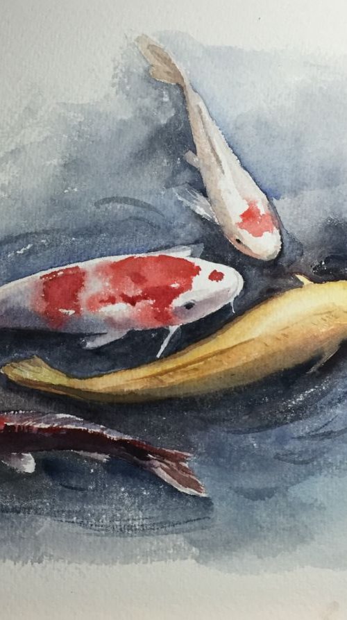 Koi fish 2 by Jing Chen