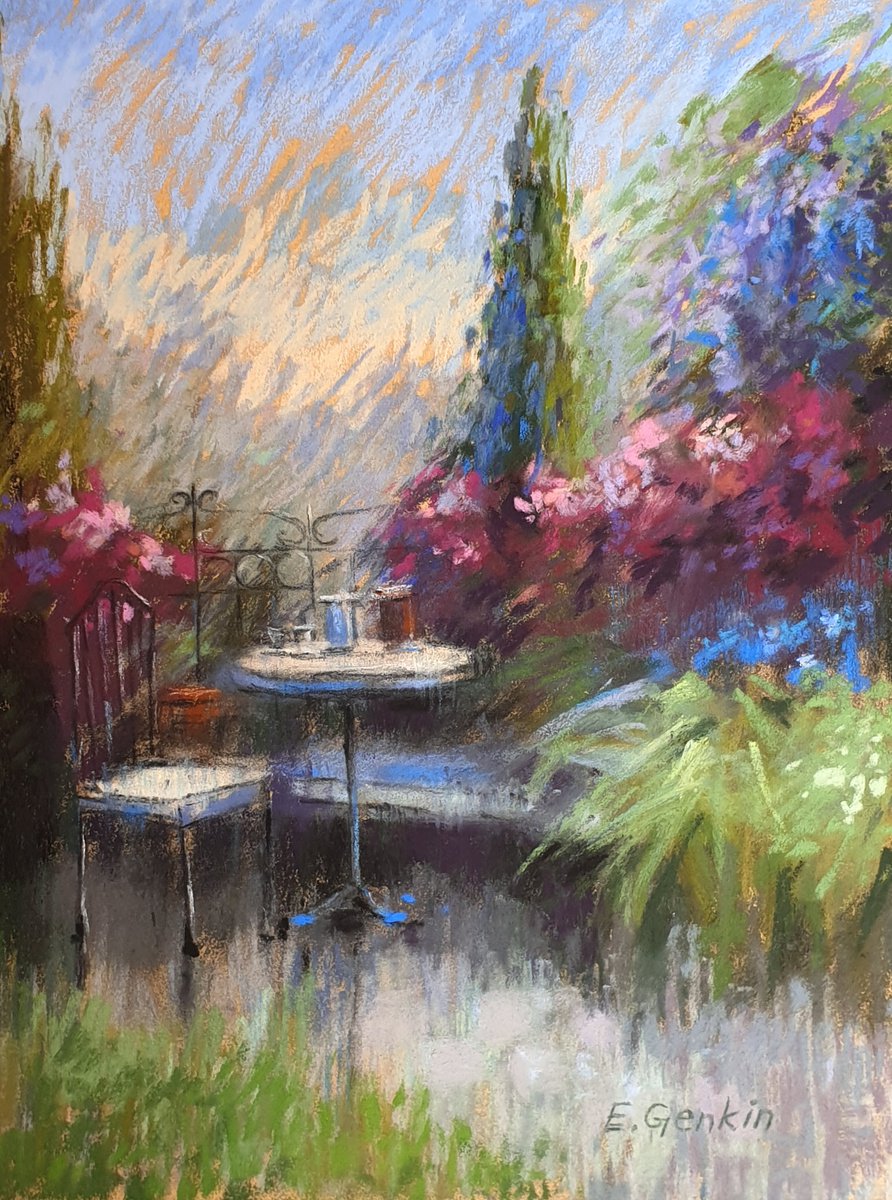 Impressionistic Pastel Drawing , Monet
