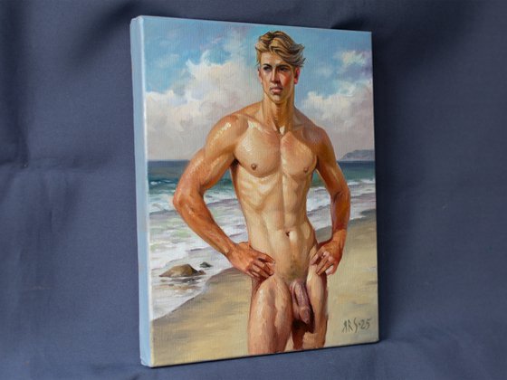 NAKED MAN BY THE SEA