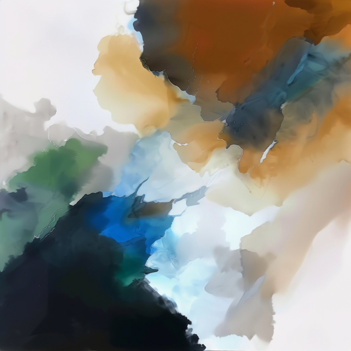 Abstract Acrylic Painting By V+V Kniazievi, 43 X 43", Roots Of The Universe #8, Original Artwork