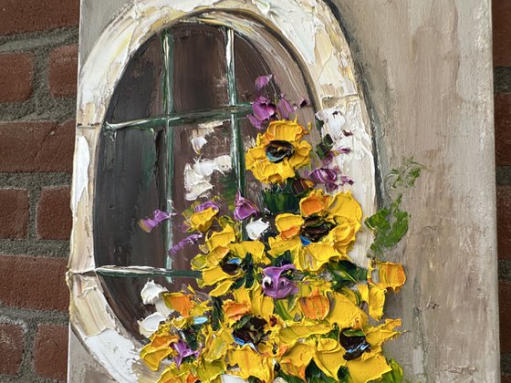 Window with yellow Flowers