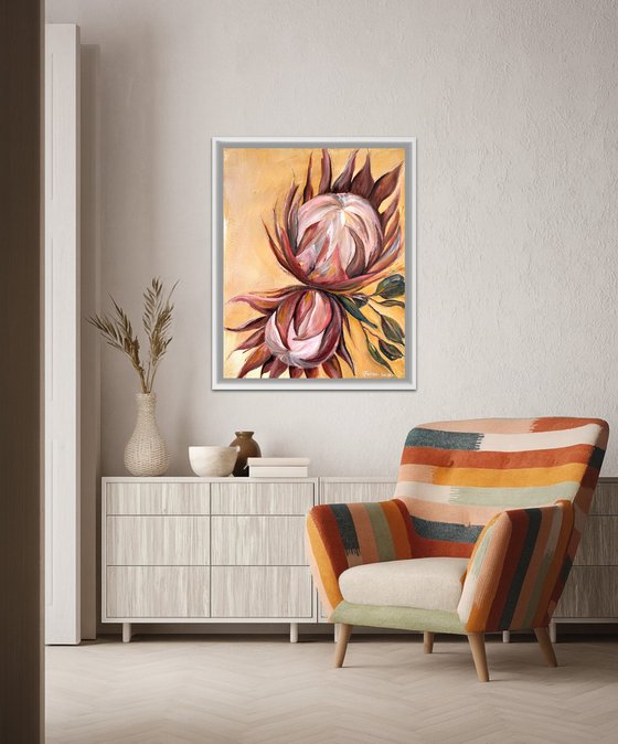 Proteas in Warm Light