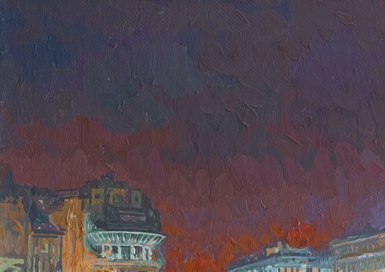 New Year's Eve. View of the Detsky Mir store