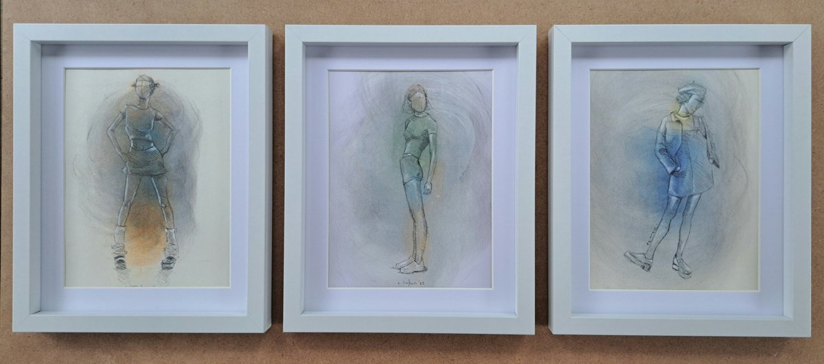 Portrait Drawing By Lee Jenkinson, 9 X 11", Female Forms 2, Original Artwork