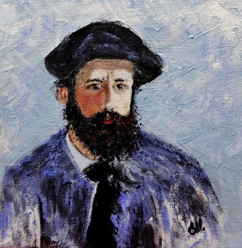 After Monet - ''Self portrait with a beret'' by Cristina Mihailescu