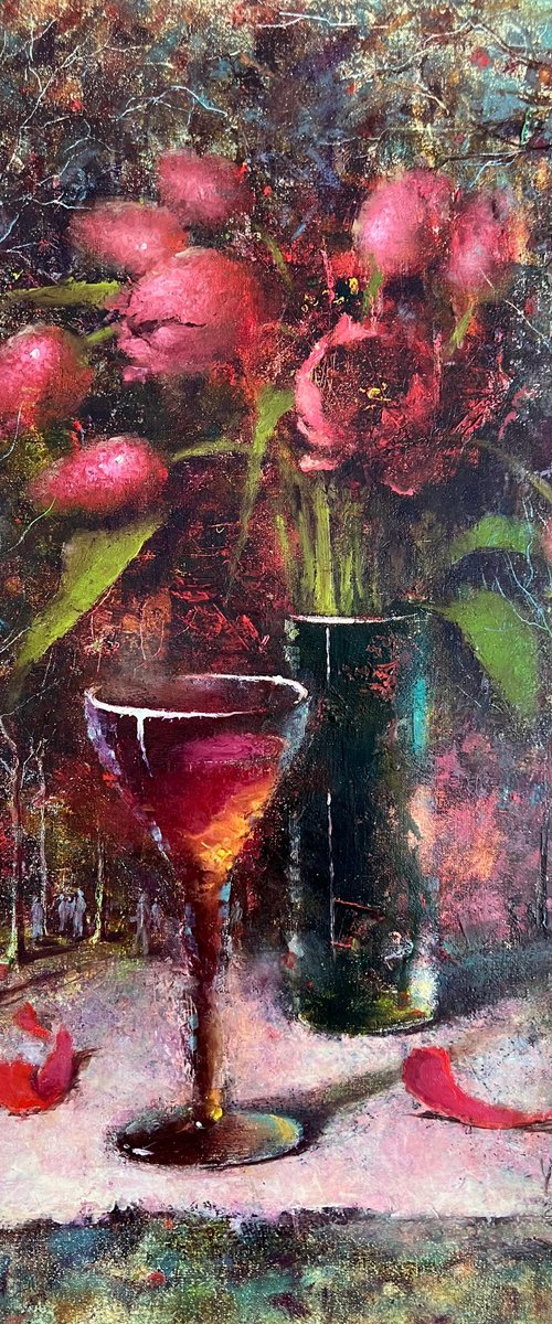 Red tulips by Yulia Odukalets