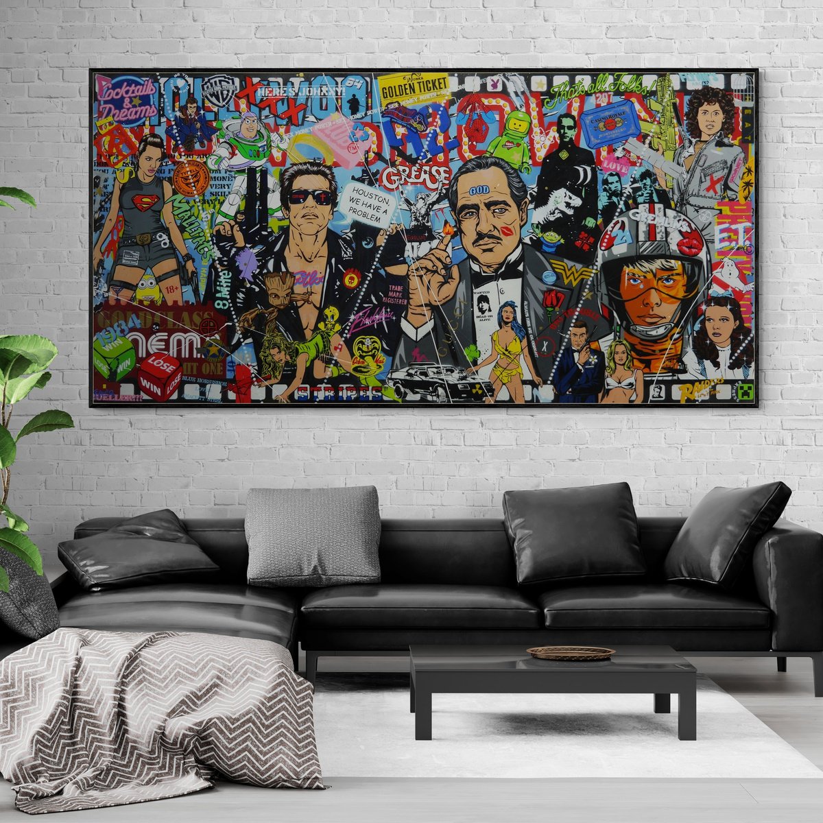 Urban And Pop Portrait Painting By Franko, 94 X 47, The Golden Ticket, Original Artwork
