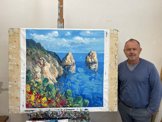 Capri Oil Painting on Canvas - Italy Art