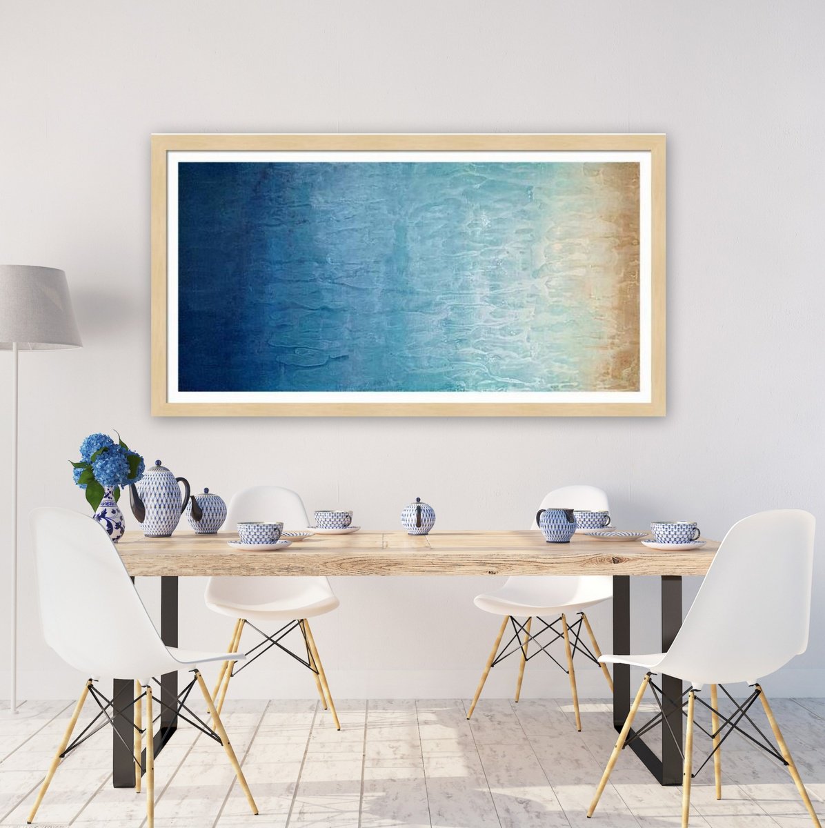 Organic Landscape Acrylic Painting By Elizabeth Moran, 48 X 24, Oceanview Ii, Original Artwork