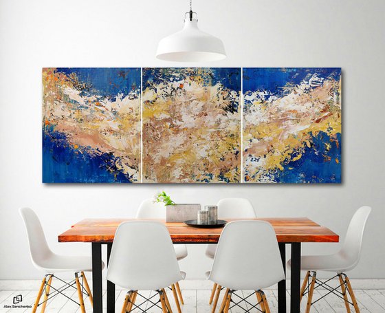 255x100cm. / Abstract triptych / Abstract 2183