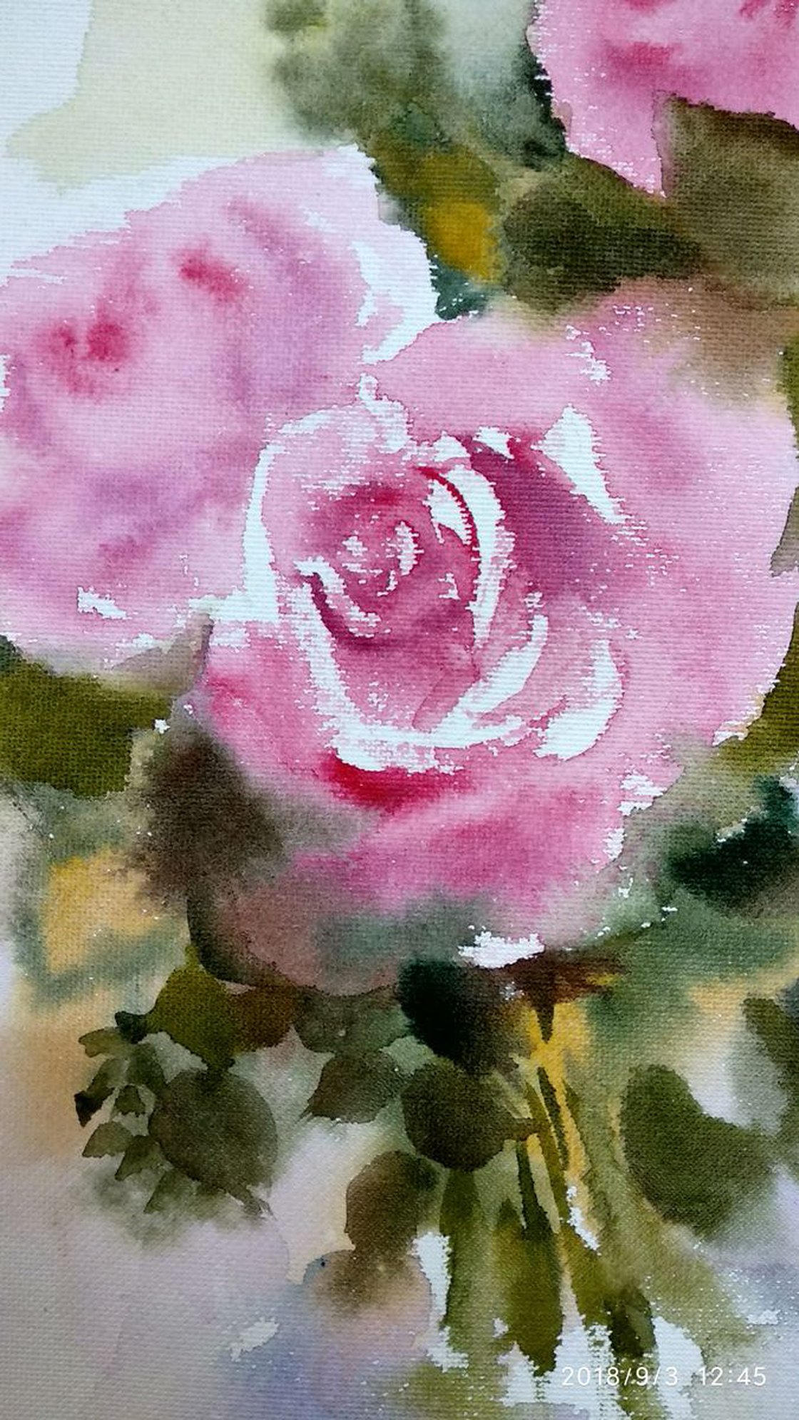 Baby Pink Roses Watercolour by Asha Shenoy | Artfinder