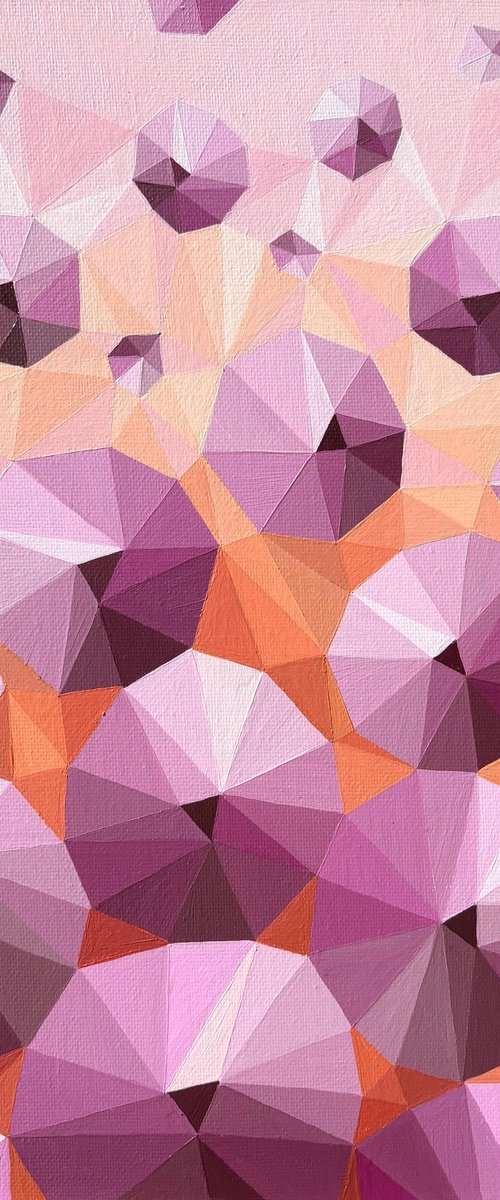 ORANGE SUMMER IN PINK CIRCLES by Maria Tuzhilkina