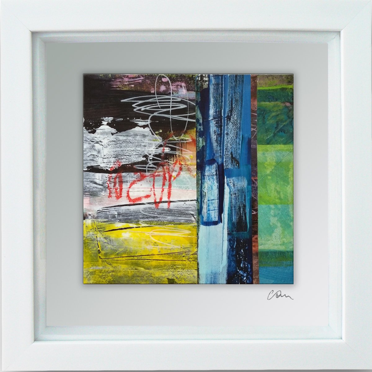 Framed ready to hang original abstract - Feedback #18 by Carolynne Coulson