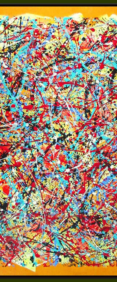 FLOWER  MEADOW,  Pollock style, framed by Tomaž Gorjanc - Tomo