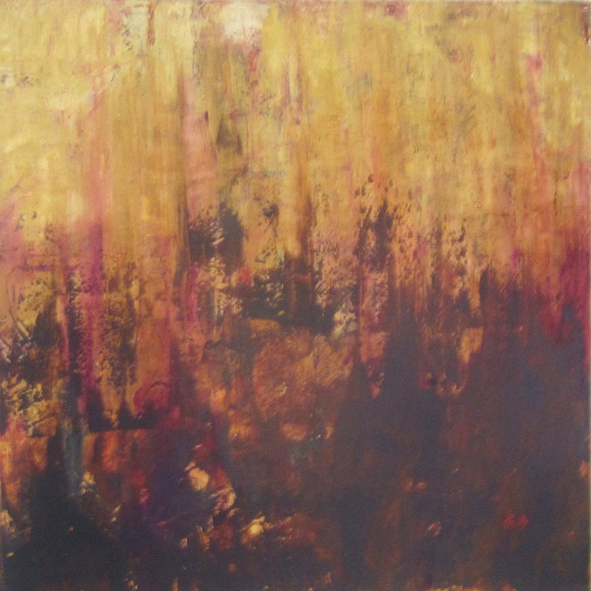 Organic Abstract Acrylic Painting By Joseph Piccillo, 40 X 40, Early Evening Neshaminy Creek, Original Artwork