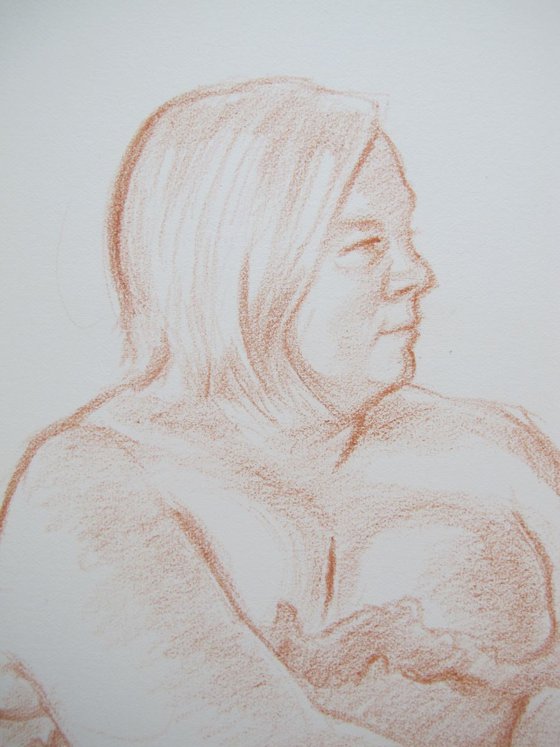 seated female nude