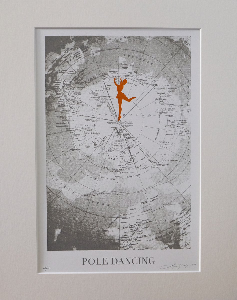 Transport Screenprint By Lene Bladbjerg, 16 X 20", Poledancing, Original Artwork