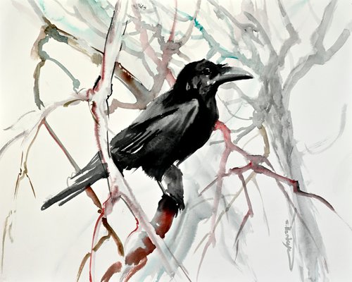 Raven on the tree by Suren Nersisyan