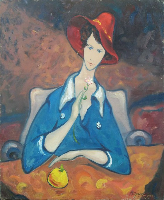 Girl with apple 50X60