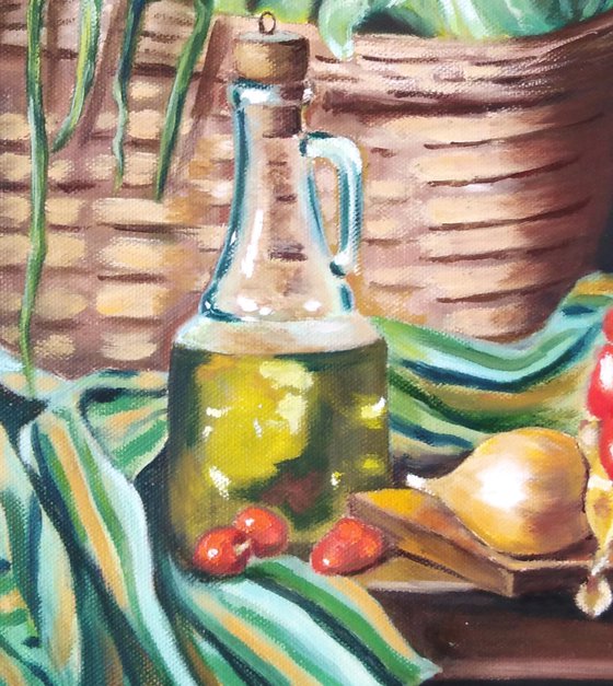 Summer still life with basket