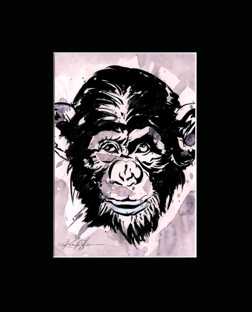 Chimpanzee 2 - Abstract Illustration Painting by Kathy Morton Stanion
