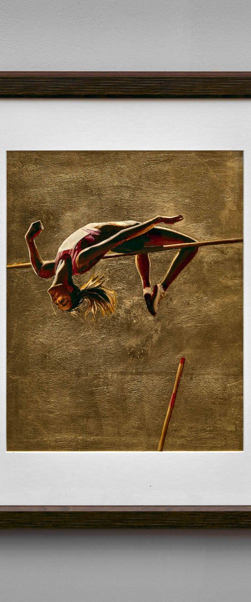 Jump in gold on paper by Anastassia Markovskaya