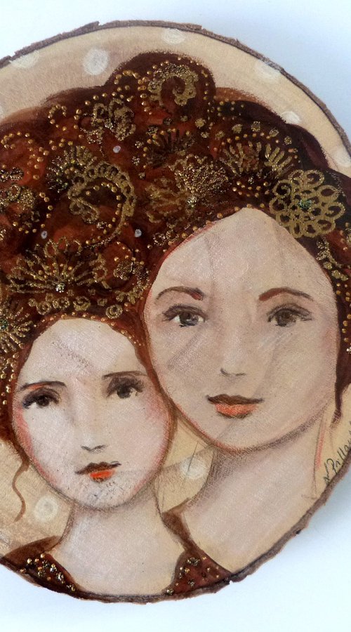 The mixed souls. on wood. by Loetitia Pillault