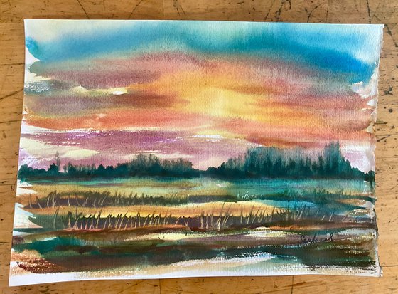 Sunset and Earth