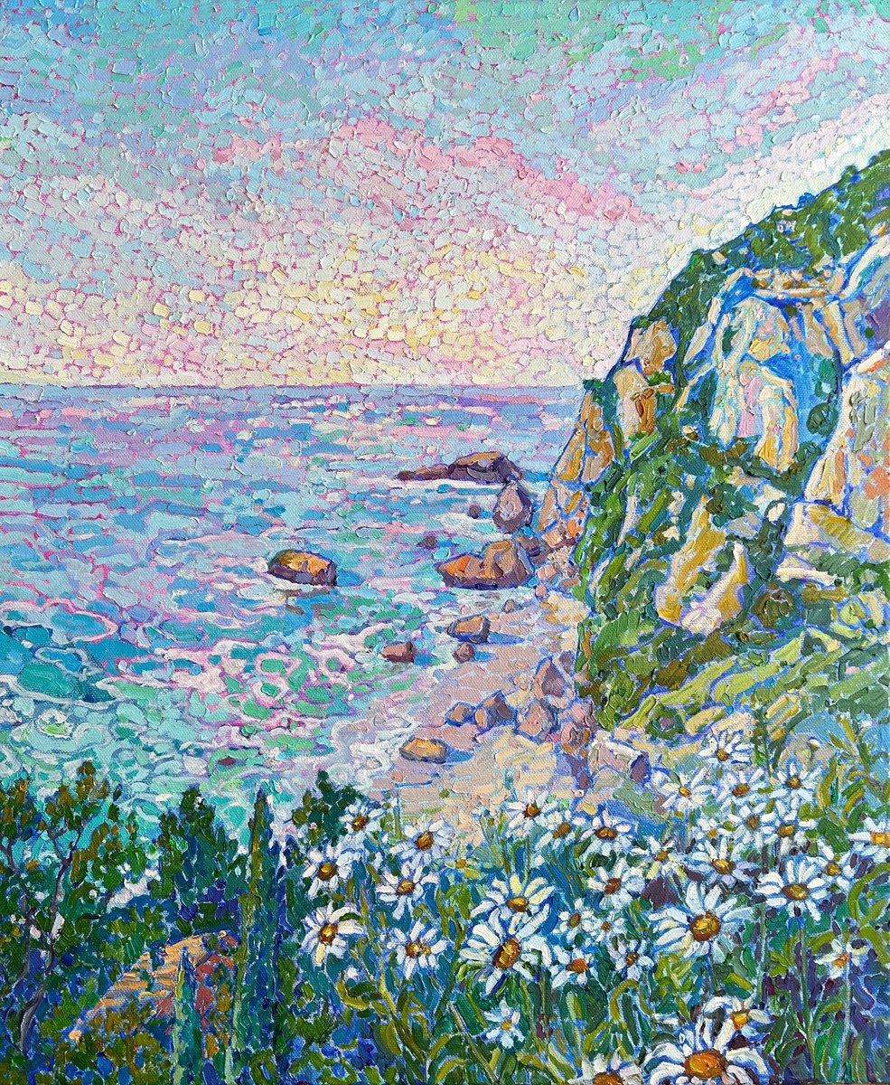 Coastal Daisies By Natalia Bessmertnova, 20 X 24, Artwork For Sale On Artfinder