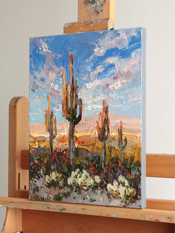 Cactus Desert at Sunset