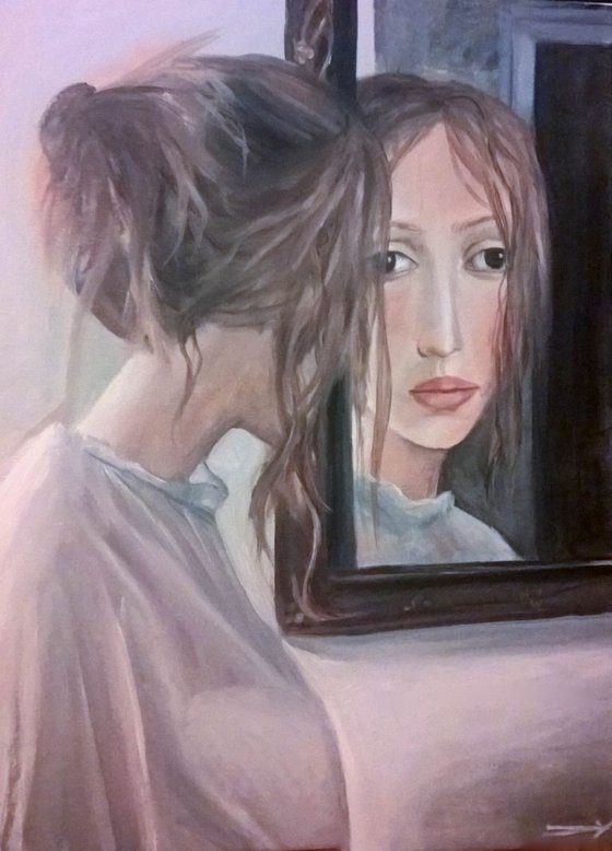 Girl in front of a mirror