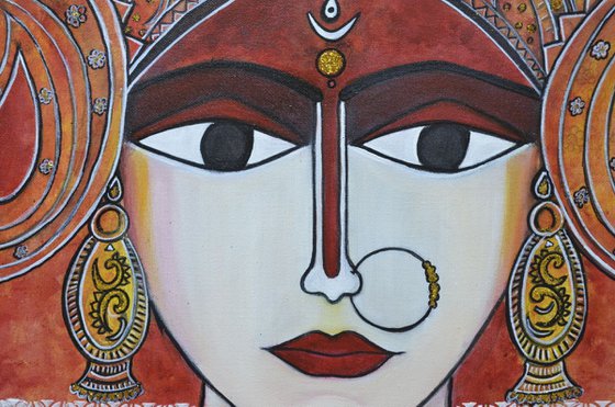 Goddess Durga painting on canvas
