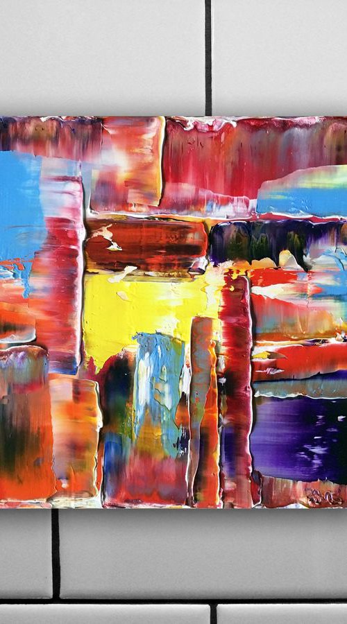 "Patch Me In" - FREE USA SHIPPING - Original PMS Oil Painting On Wood Square Panel - 12 x 12 inches by Preston M. Smith (PMS)