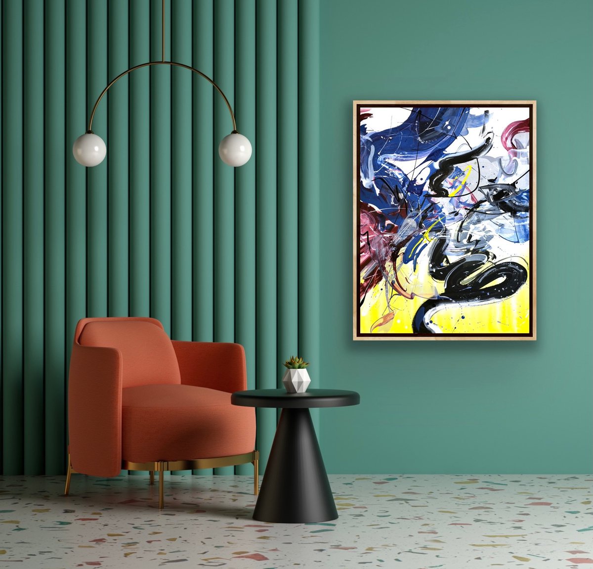 60x80 cm - Abstract painting. abstract expressionism. Abstract art 94. Abstraction. Colorf... by Makarova Abstract Art