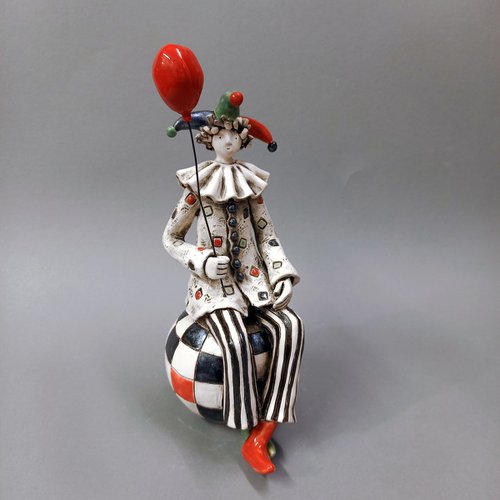 The Clown with the Red Balloon by Izabel Nemechek