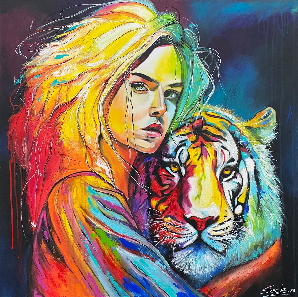 Lola & Tipu By Sabrina Seck, 35 X 35, Artwork For Sale On Artfinder