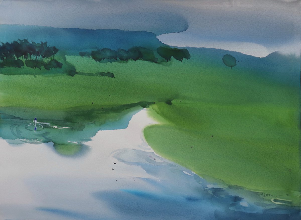Far fetched water in the greens by Prashant Prabhu
