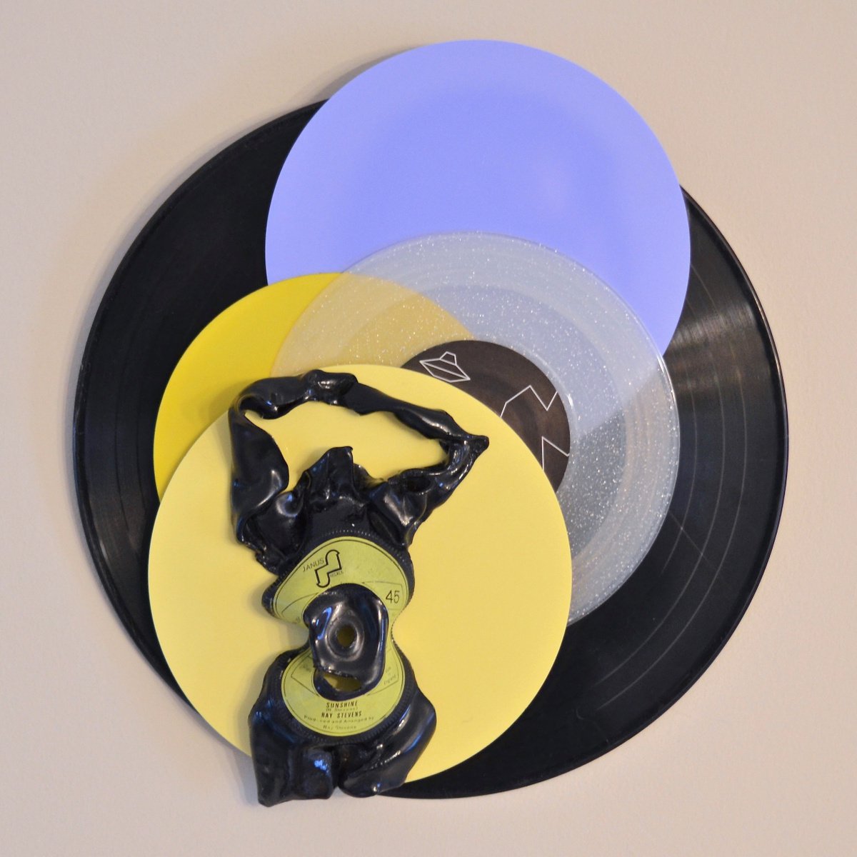 Vinyl Music Record Sculpture - Sunshine Under Spaceship Skies by Seona Mason