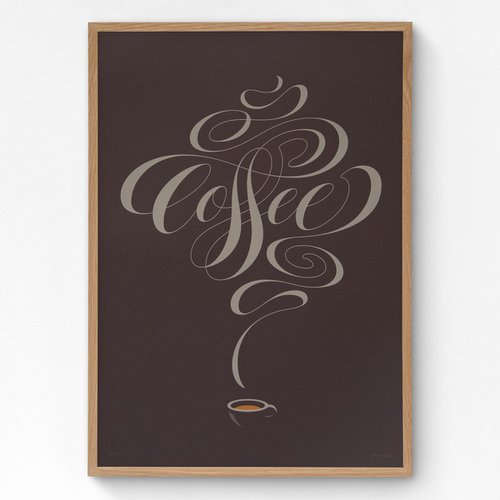 Coffee Lettering A2 limited edition screen print by The Lost Fox