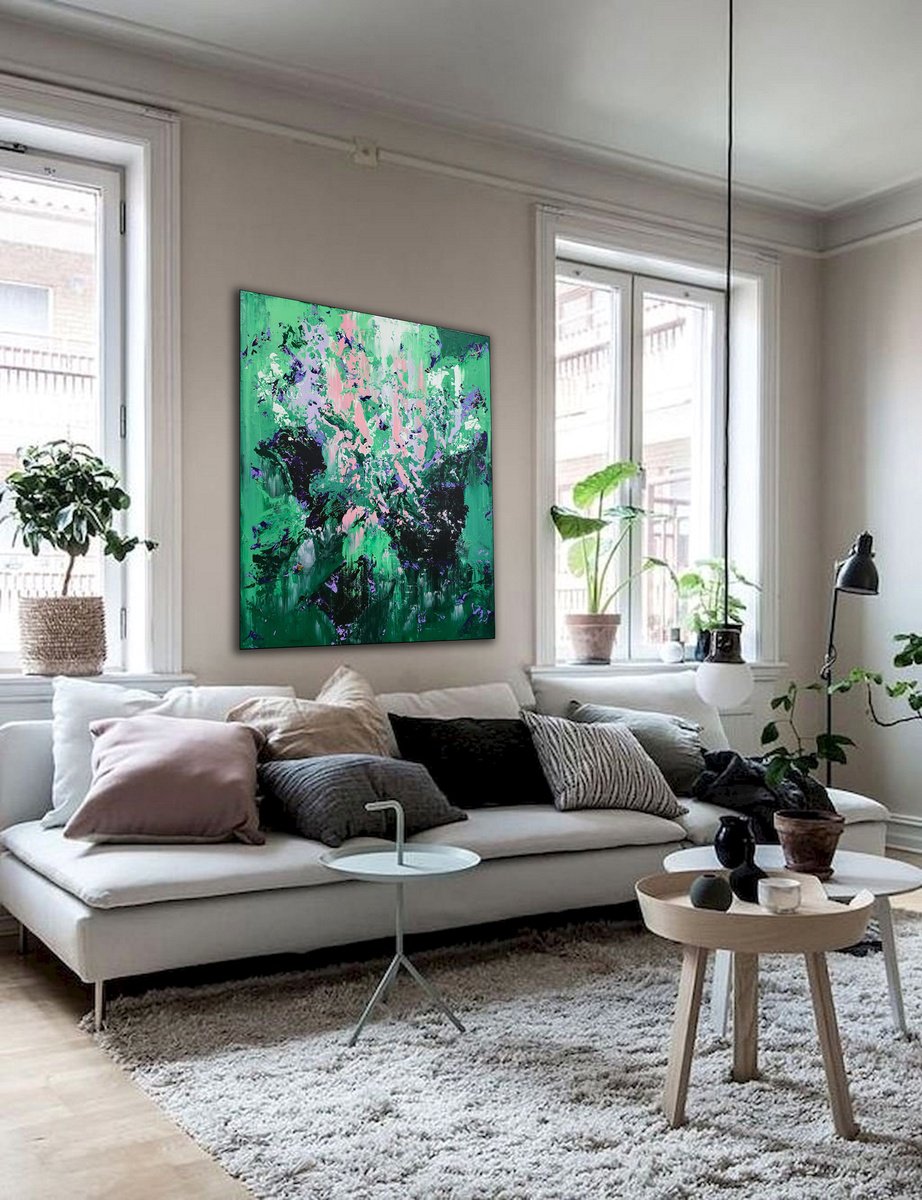 Abstract Acrylic Painting By Alex Senchenko, 39 X 47, Abstract 2352, Original Artwork