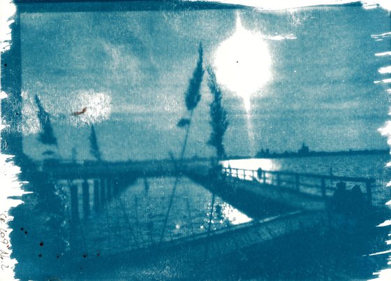 Cyanotype - Altefähr, View to Stralsund