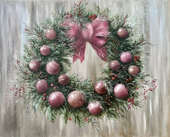 Cristmas wreath pink