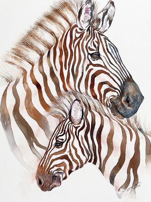 Sweet as Flowers_ Zebra Mom and baby by Arti Chauhan