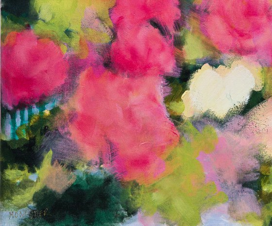 "Dream of roses" - oil painting floral deco design flowers semi abstract