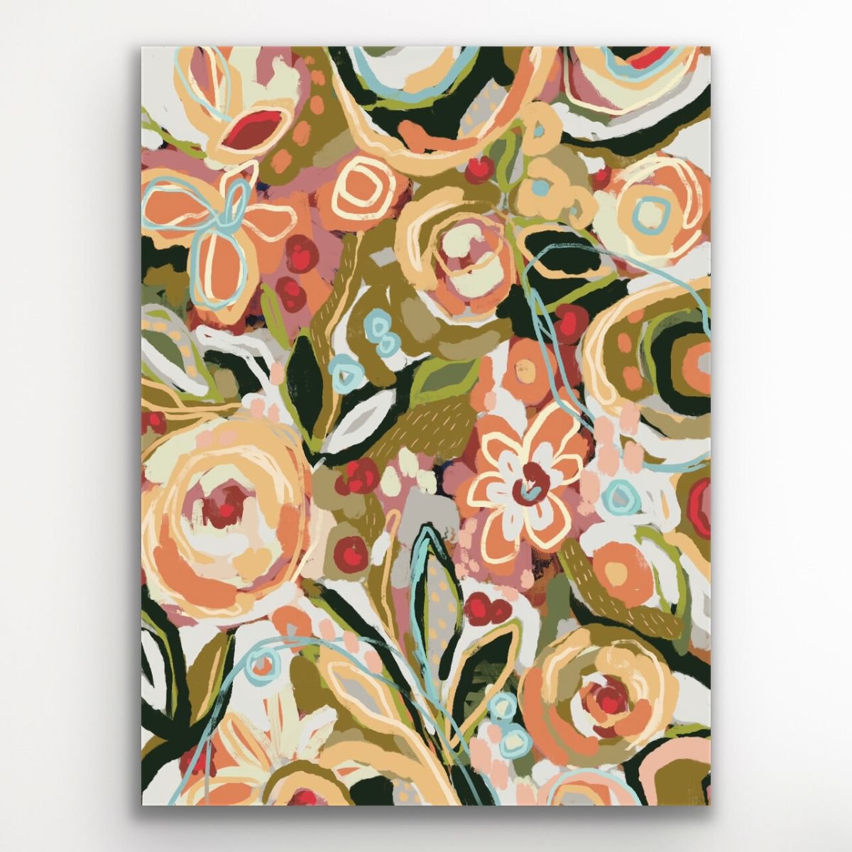 Abstract Botanical Giclee Print By Melinda Macdonald, 30 X 45", Enjoy The Moment, Original Artwork