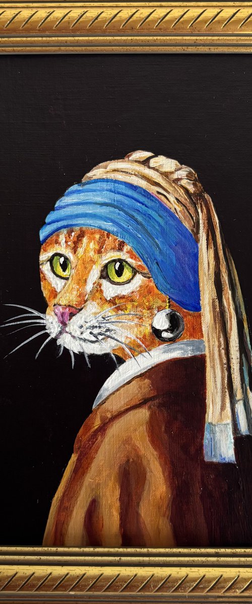 Cat with a pearl earring #26 by Lena Smirnova